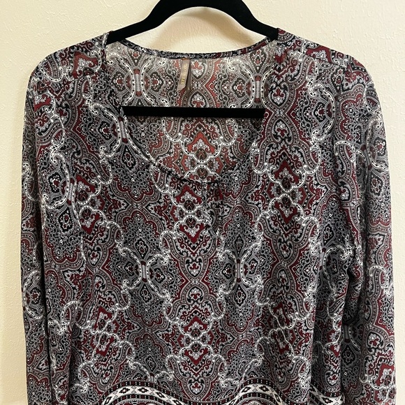 Stetson Tops - Stetson Black and Gray 3/4 Sleeve Blouse